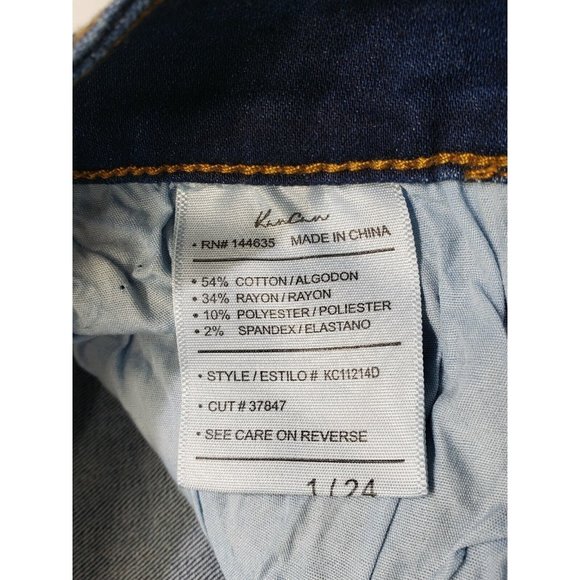 Kancan Womens Mid Rise Skinny Tapered Leg Stretch Jeans Dark Wash Size 1/24 - Picture 4 of 7
